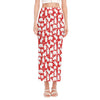 Polar Bear And Snowflake Pattern Print Side Slit Maxi Skirt