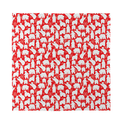 Polar Bear And Snowflake Pattern Print Silk Bandana