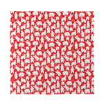 Polar Bear And Snowflake Pattern Print Silk Bandana