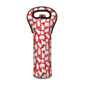 Polar Bear And Snowflake Pattern Print Single Neoprene Wine Tote