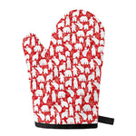 Polar Bear And Snowflake Pattern Print Single Oven Mitt