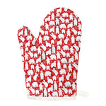Polar Bear And Snowflake Pattern Print Single Oven Mitt