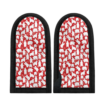 Polar Bear And Snowflake Pattern Print Skillet Handle Cover