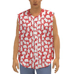 Polar Bear And Snowflake Pattern Print Sleeveless Baseball Jersey