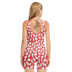 Polar Bear And Snowflake Pattern Print Sleeveless One Piece Swimsuit