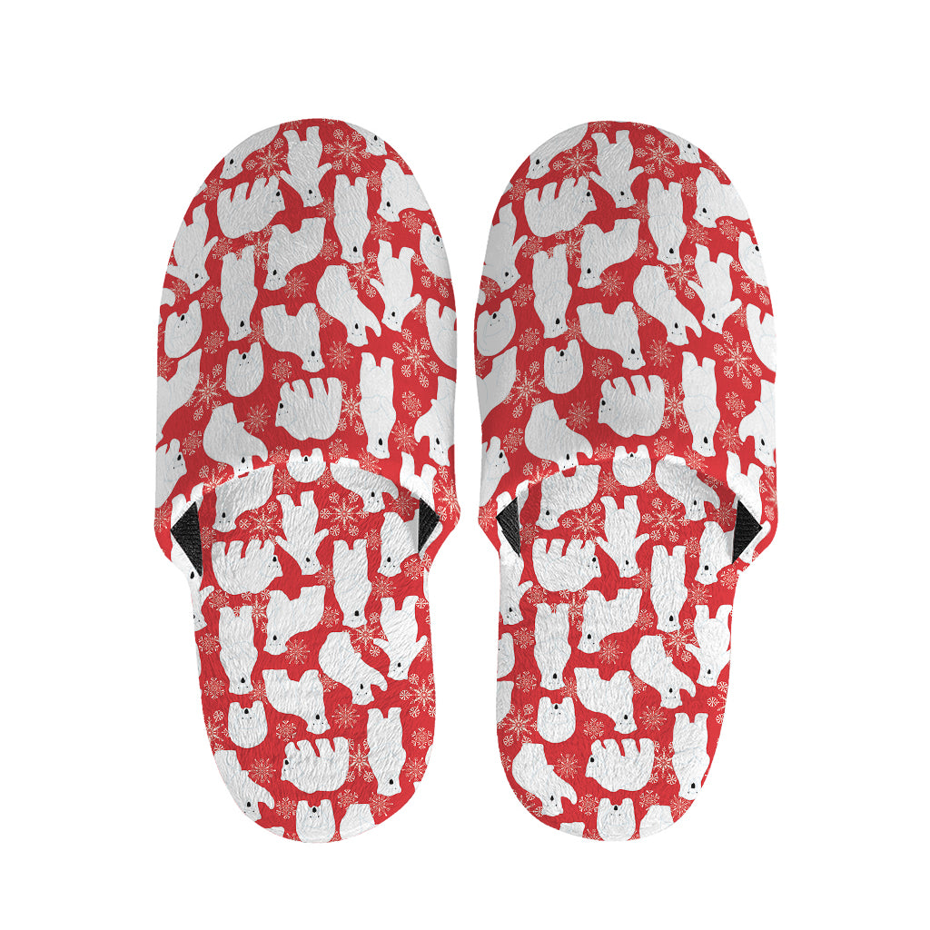 Polar Bear And Snowflake Pattern Print Slippers