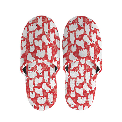 Polar Bear And Snowflake Pattern Print Slippers