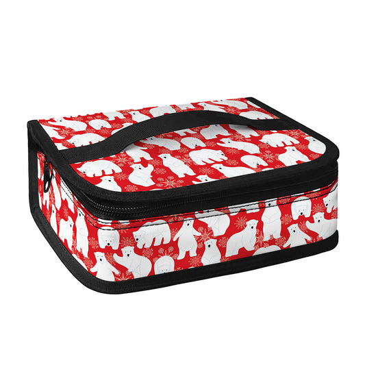 Polar Bear And Snowflake Pattern Print Small Lunch Bag