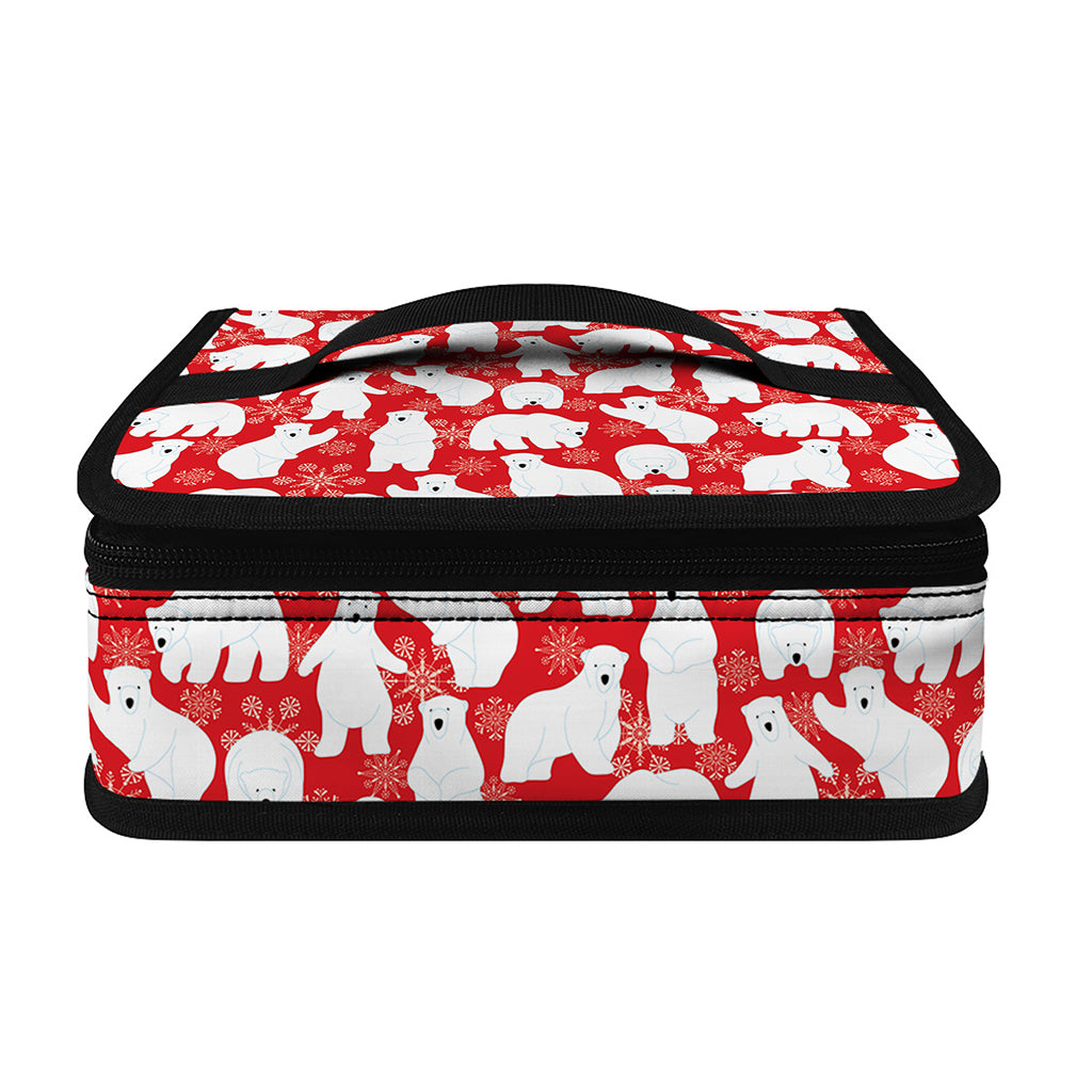 Polar Bear And Snowflake Pattern Print Small Lunch Bag