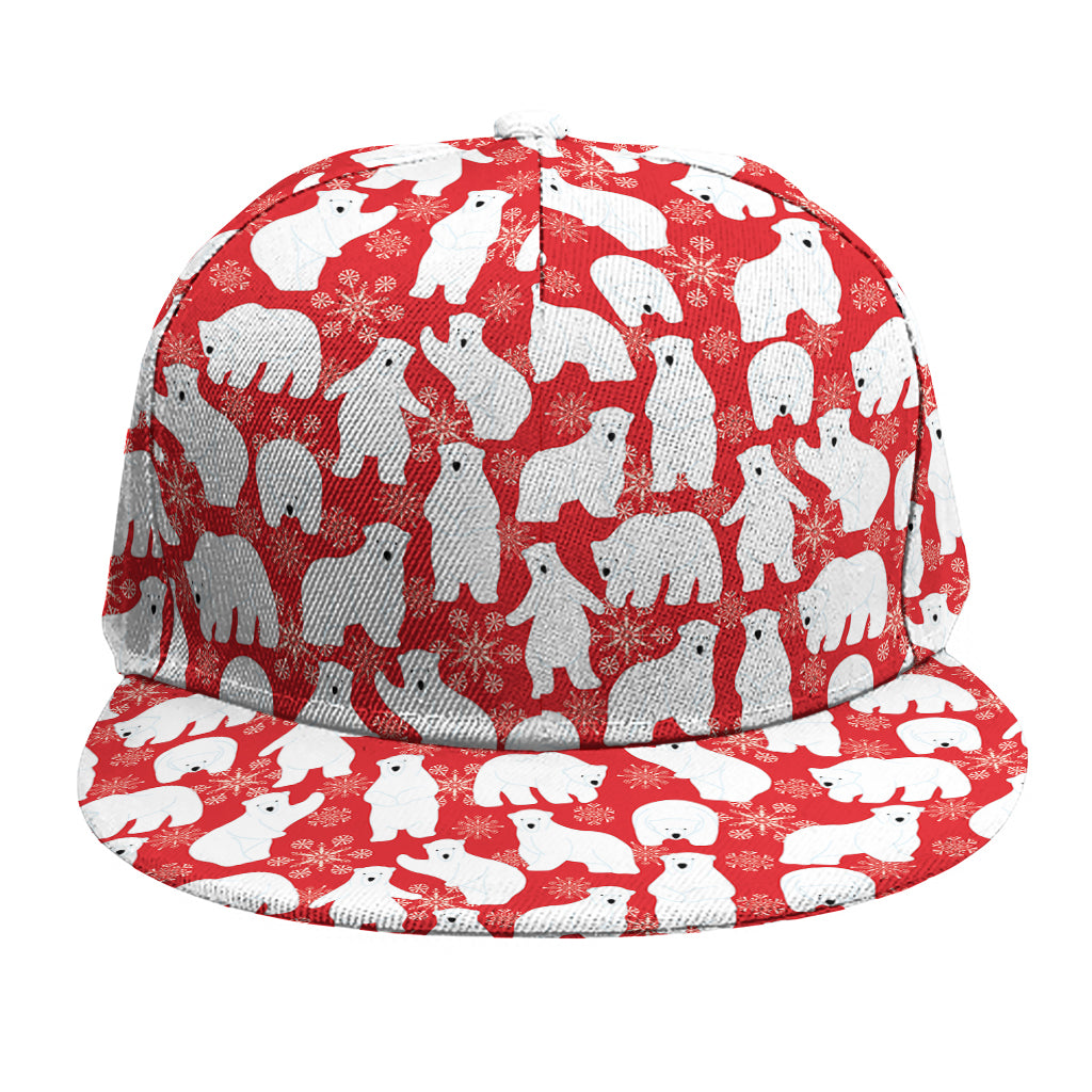 Polar Bear And Snowflake Pattern Print Snapback Cap