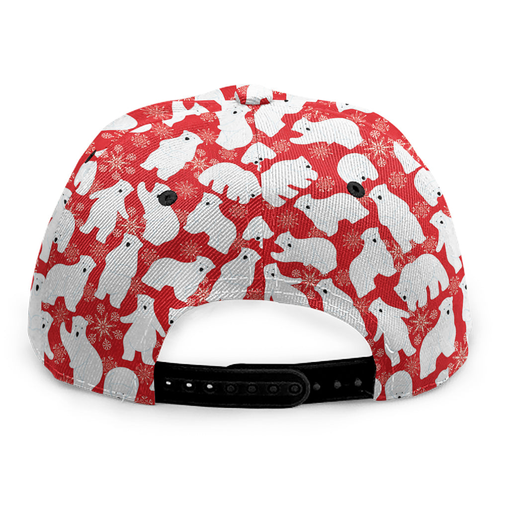 Polar Bear And Snowflake Pattern Print Snapback Cap