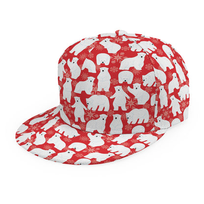 Polar Bear And Snowflake Pattern Print Snapback Cap