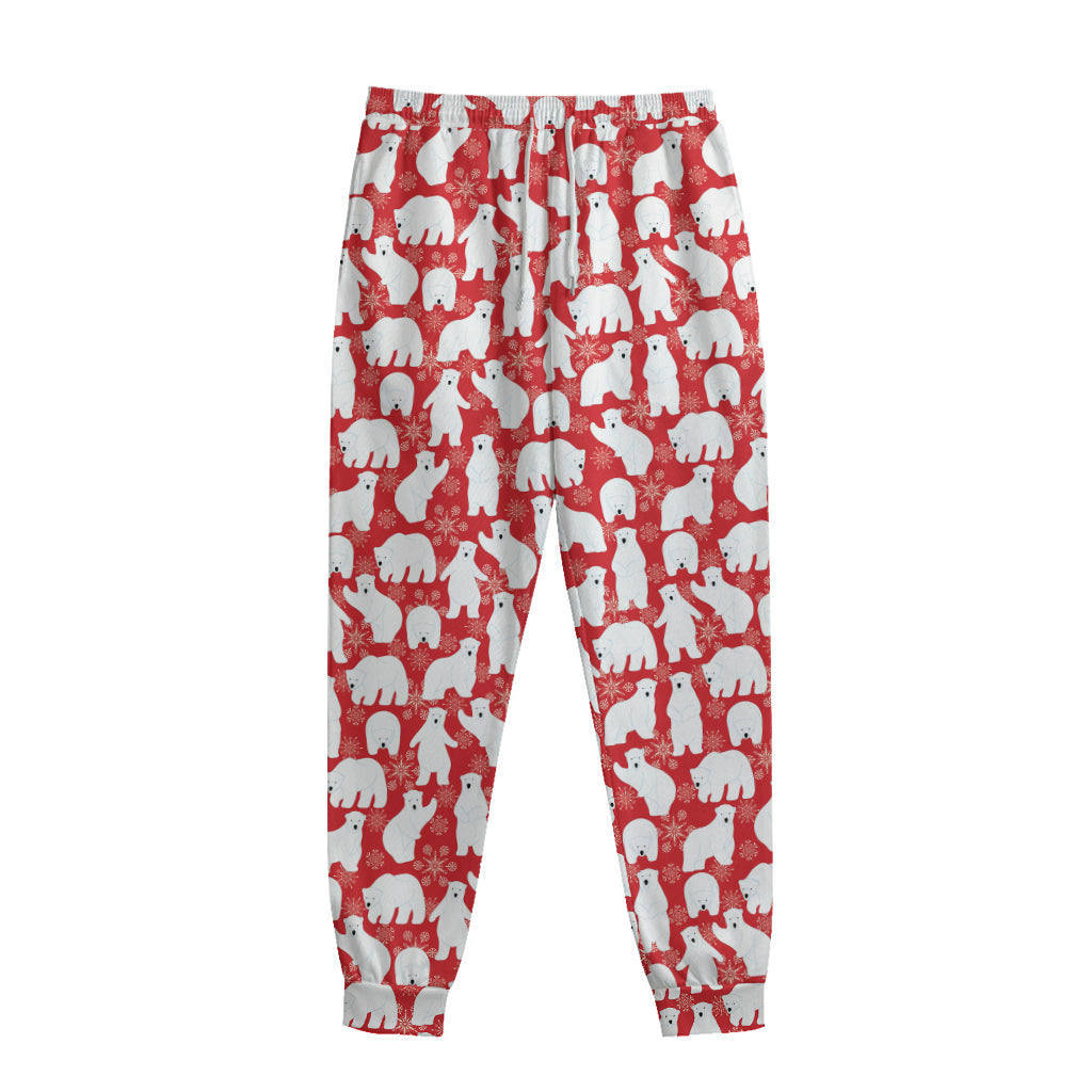 Polar Bear And Snowflake Pattern Print Sweatpants