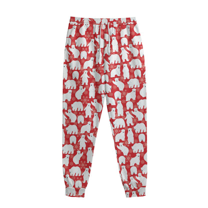 Polar Bear And Snowflake Pattern Print Sweatpants