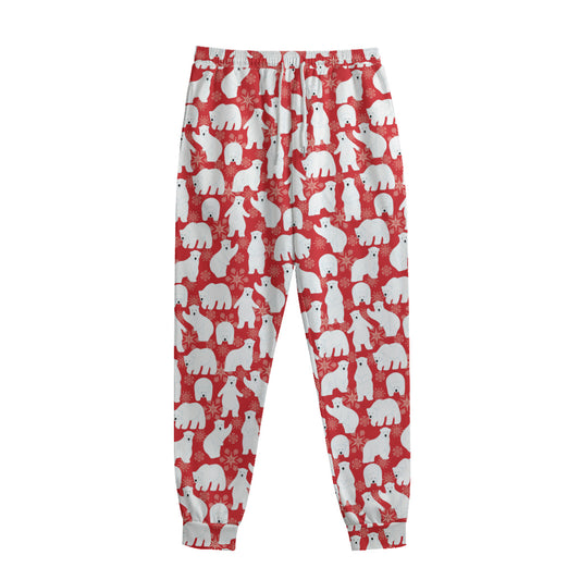 Polar Bear And Snowflake Pattern Print Sweatpants