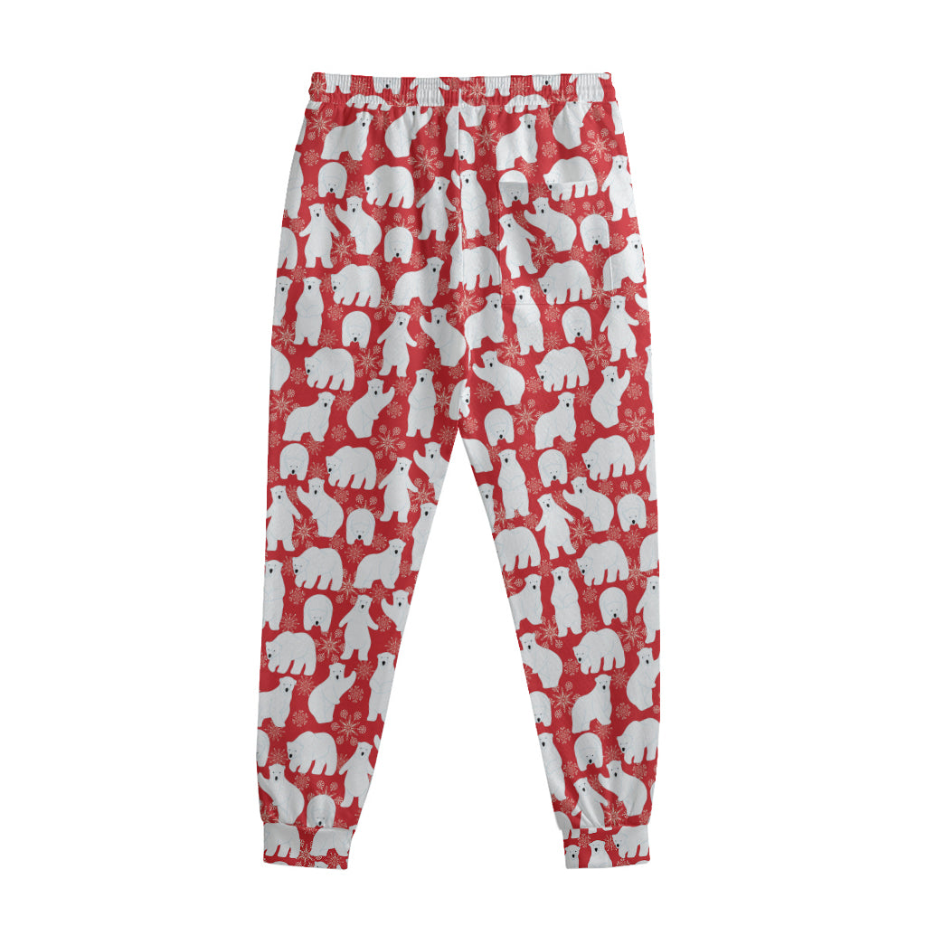Polar Bear And Snowflake Pattern Print Sweatpants