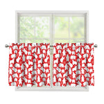 Polar Bear And Snowflake Pattern Print Tier Curtains
