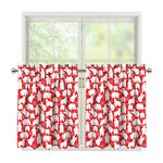 Polar Bear And Snowflake Pattern Print Tier Curtains