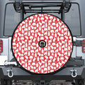 Polar Bear And Snowflake Pattern Print Tire Cover With Camera Hole