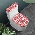 Polar Bear And Snowflake Pattern Print Toilet Lid And Tank Cover Set