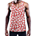 Polar Bear And Snowflake Pattern Print Men's Workout Tank Top