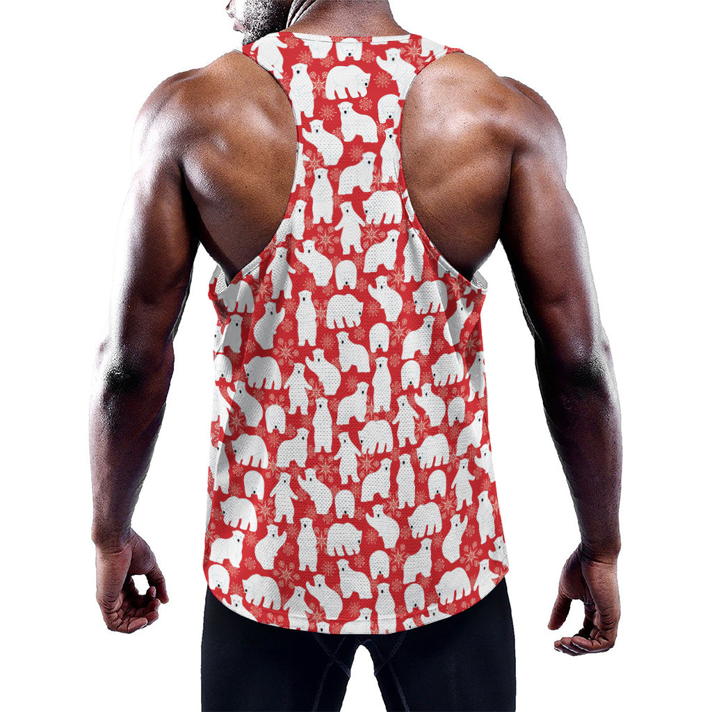Polar Bear And Snowflake Pattern Print Training Tank Top