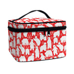 Polar Bear And Snowflake Pattern Print Travel Makeup Bag