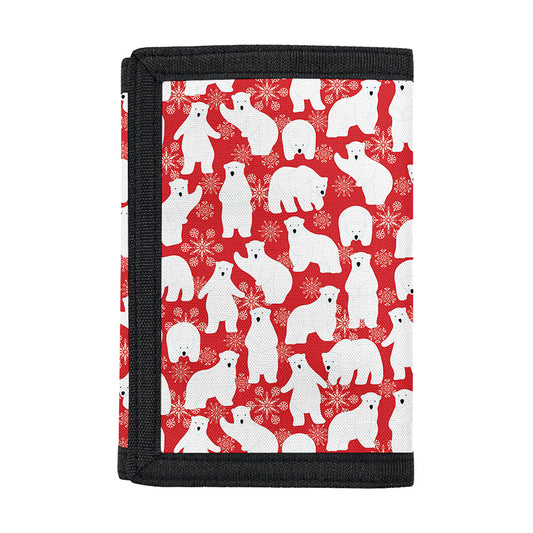 Polar Bear And Snowflake Pattern Print Trifold Wallet