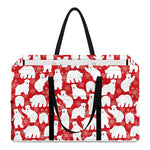 Polar Bear And Snowflake Pattern Print Utility Tote Bag
