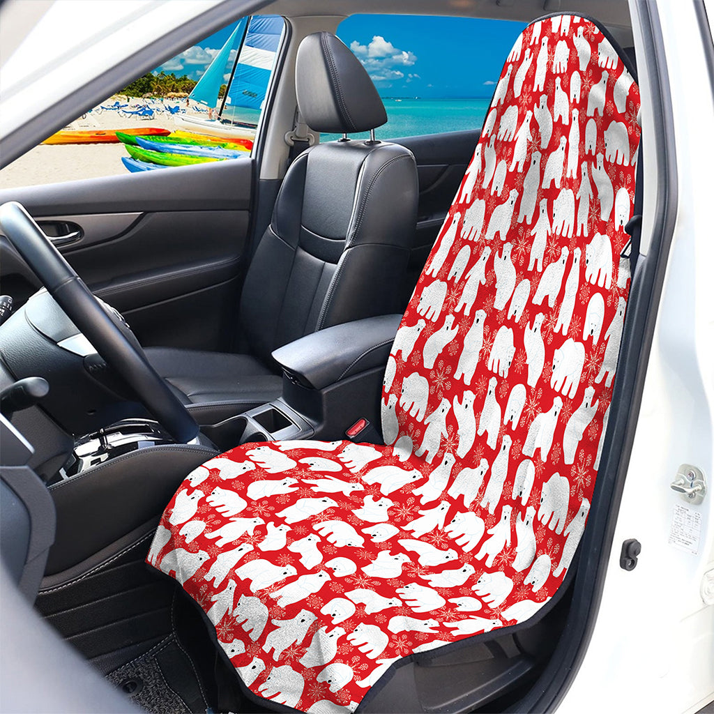Polar Bear And Snowflake Pattern Print Waterproof Car Seat Cover