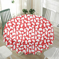 Polar Bear And Snowflake Pattern Print Waterproof Round Tablecloth