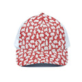 Polar Bear And Snowflake Pattern Print White Mesh Trucker Hat