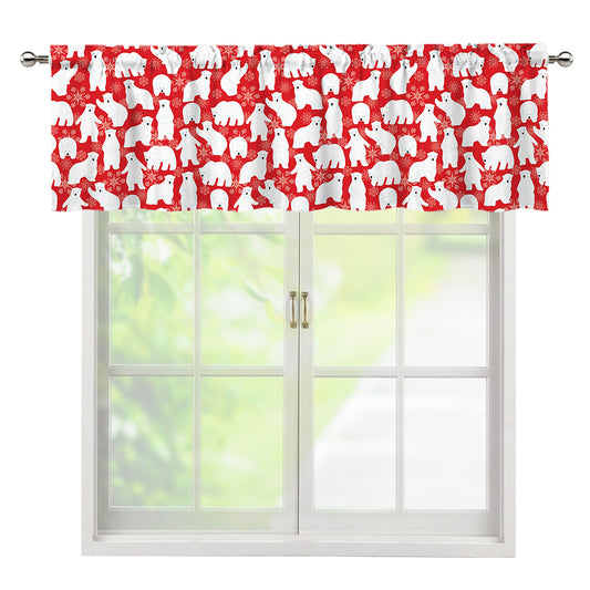 Polar Bear And Snowflake Pattern Print Window Valance