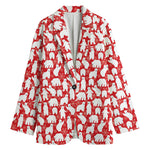 Polar Bear And Snowflake Pattern Print Women's Blazer