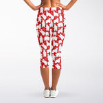 Polar Bear And Snowflake Pattern Print Women's Capri Leggings