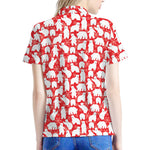 Polar Bear And Snowflake Pattern Print Women's Polo Shirt
