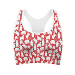 Polar Bear And Snowflake Pattern Print Women's Sports Bra