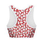 Polar Bear And Snowflake Pattern Print Women's Sports Bra