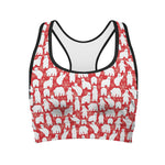Polar Bear And Snowflake Pattern Print Women's Sports Bra