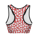 Polar Bear And Snowflake Pattern Print Women's Sports Bra