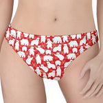 Polar Bear And Snowflake Pattern Print Women's Thong