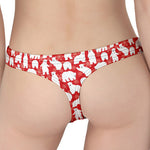 Polar Bear And Snowflake Pattern Print Women's Thong