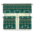 Polar Bear Knitted Pattern Print 3 Piece Kitchen Curtains