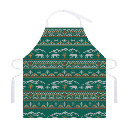 Polar Bear Knitted Pattern Print Adjustable Apron