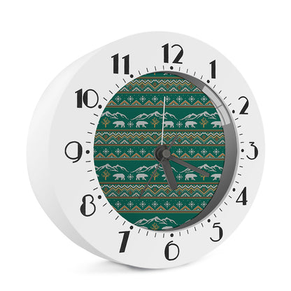 Polar Bear Knitted Pattern Print Alarm Clock