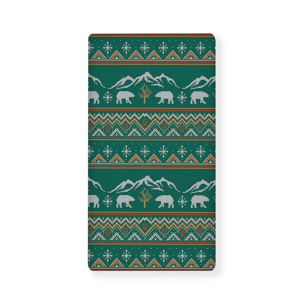 Polar Bear Knitted Pattern Print Baby Crib Sheet