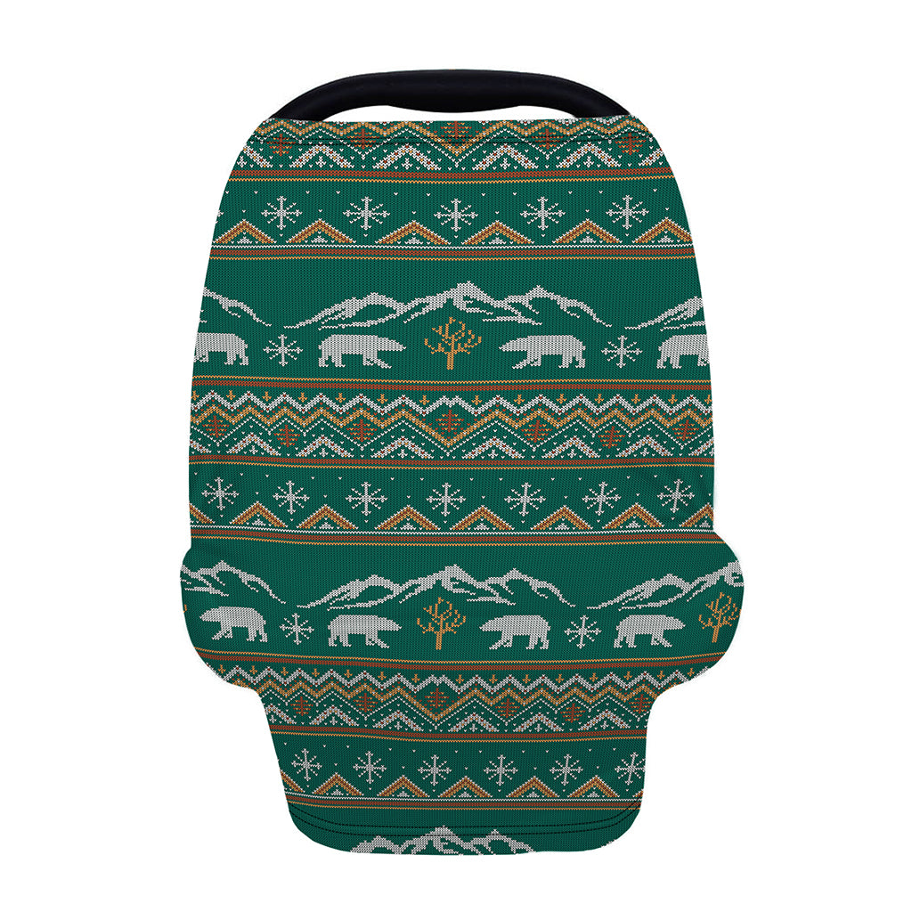 Polar Bear Knitted Pattern Print Baby Seat Cover