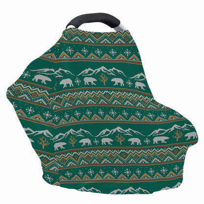 Polar Bear Knitted Pattern Print Baby Seat Cover