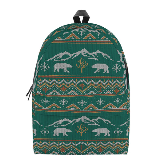 Polar Bear Knitted Pattern Print Backpack
