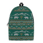 Polar Bear Knitted Pattern Print Backpack